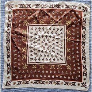 Unbranded Scarf Womens 26 x 26 inches Multicolor Paisley Floral Print Japan Boho